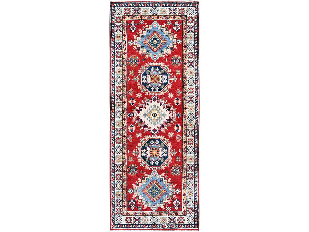 2'7" x 6'9" New Hand Knotted Red Wool Runner Oriental Rug - MOA102451