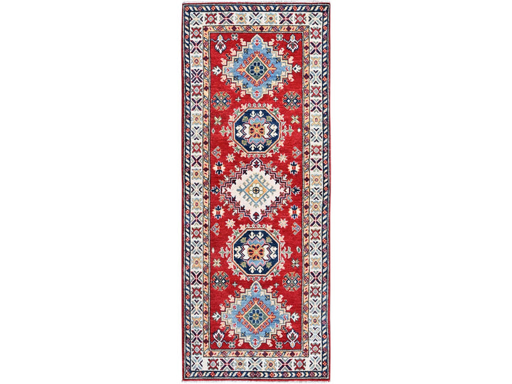 2'7" x 6'9" New Hand Knotted Red Wool Runner Oriental Rug - MOA102451