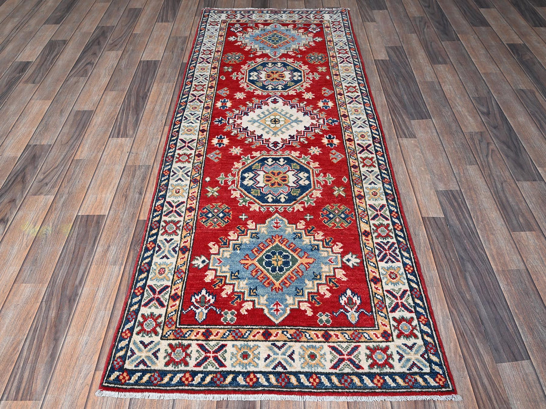 2'7" x 6'9" New Hand Knotted Red Wool Runner Oriental Rug - MOA102451