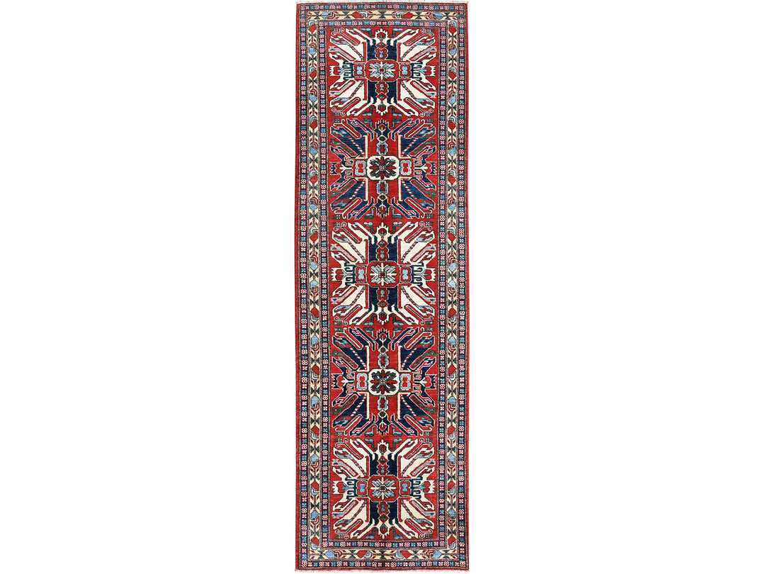 2'9" x 9'10" New Hand Knotted Red Wool Runner Oriental Rug - MOA102453