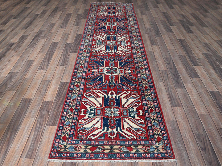 2'9" x 9'10" New Hand Knotted Red Wool Runner Oriental Rug - MOA102453