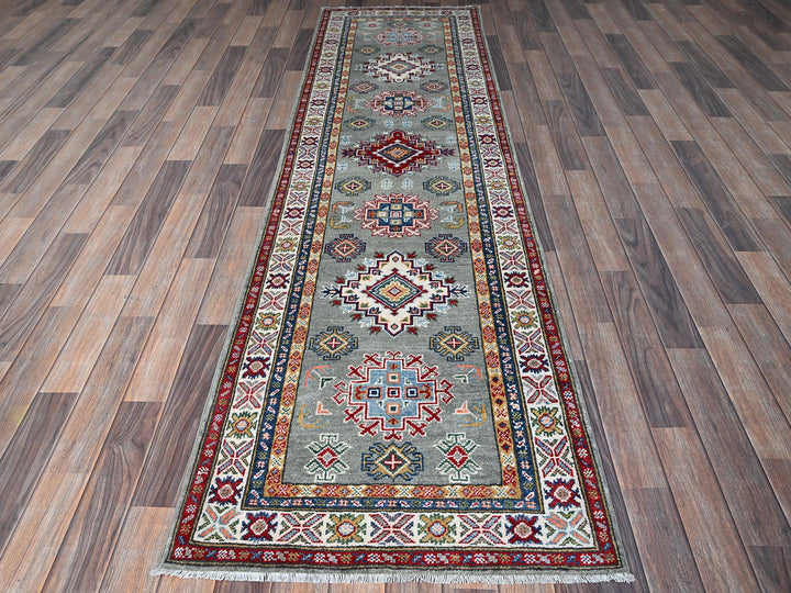 2'7" x 9'3" New Hand Knotted Green Wool Runner Oriental Rug - MOA102454