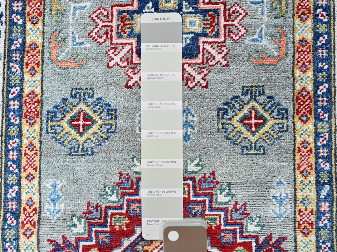 2'7" x 9'3" New Hand Knotted Green Wool Runner Oriental Rug - MOA102454