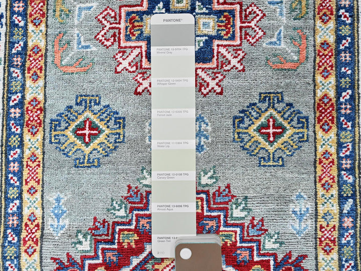 2'7" x 9'3" New Hand Knotted Green Wool Runner Oriental Rug - MOA102454
