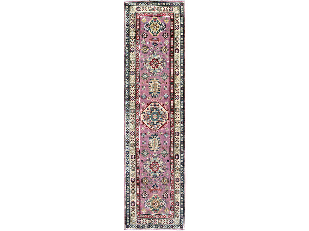 2'7" x 10'1" New Hand Knotted Pink Wool Runner Oriental Rug - MOA102455