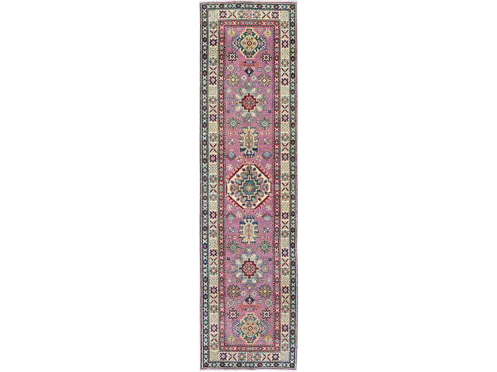 2'7" x 10'1" New Hand Knotted Pink Wool Runner Oriental Rug - MOA102455