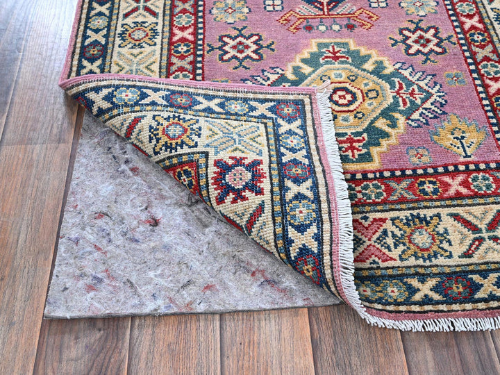 2'7" x 10'1" New Hand Knotted Pink Wool Runner Oriental Rug - MOA102455