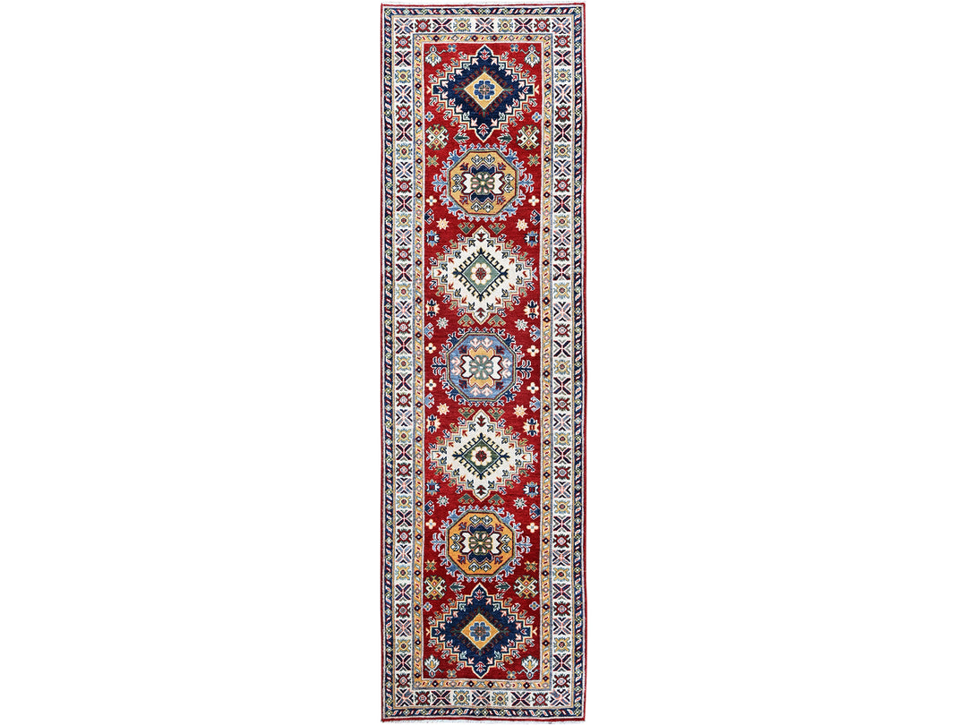 2'9" x 9'8" New Hand Knotted Red Wool Runner Oriental Rug - MOA102456