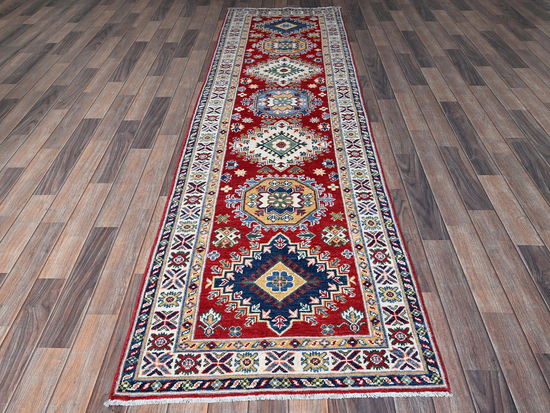 2'9" x 9'8" New Hand Knotted Red Wool Runner Oriental Rug - MOA102456