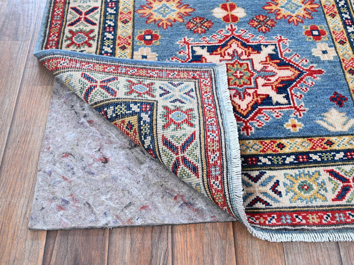 2'7" x 9'9" New Hand Knotted Blue Wool Runner Oriental Rug - MOA102458