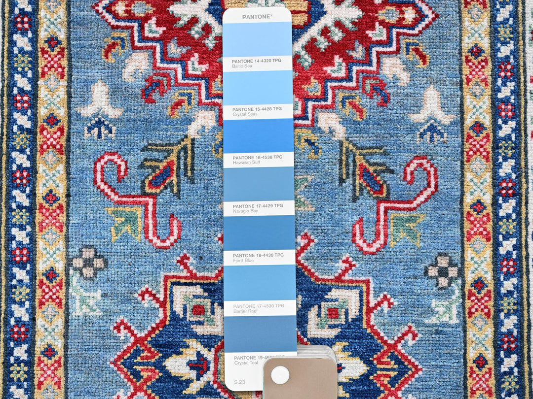2'7" x 9'9" New Hand Knotted Blue Wool Runner Oriental Rug - MOA102458