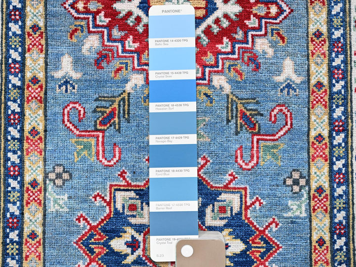 2'7" x 9'9" New Hand Knotted Blue Wool Runner Oriental Rug - MOA102458