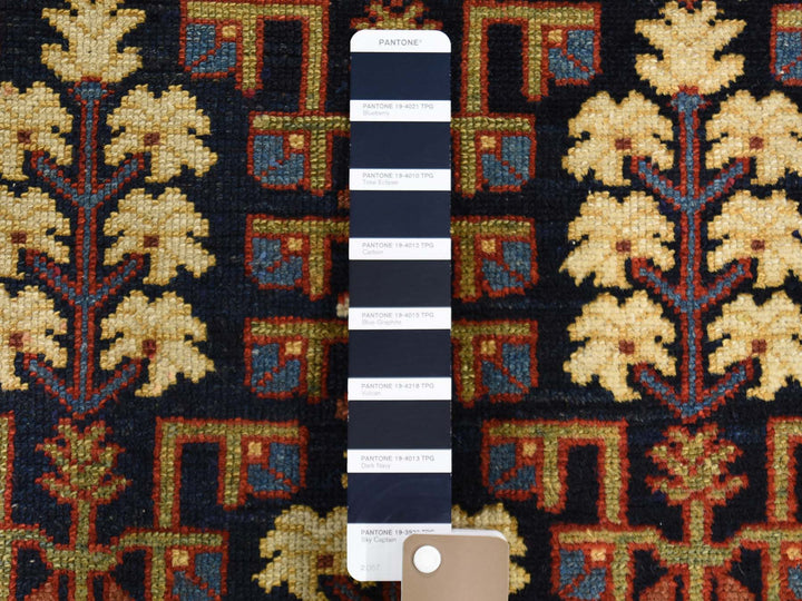 4'4" x 5'9" Vintage Hand Knotted Blue Wool Rectangle Oriental Rug - MOA10245938