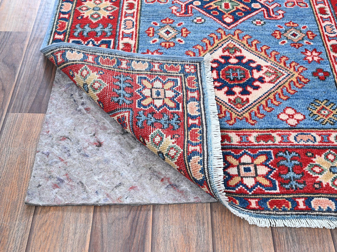 2'9" x 9'6" New Hand Knotted Blue Wool Runner Oriental Rug - MOA102459