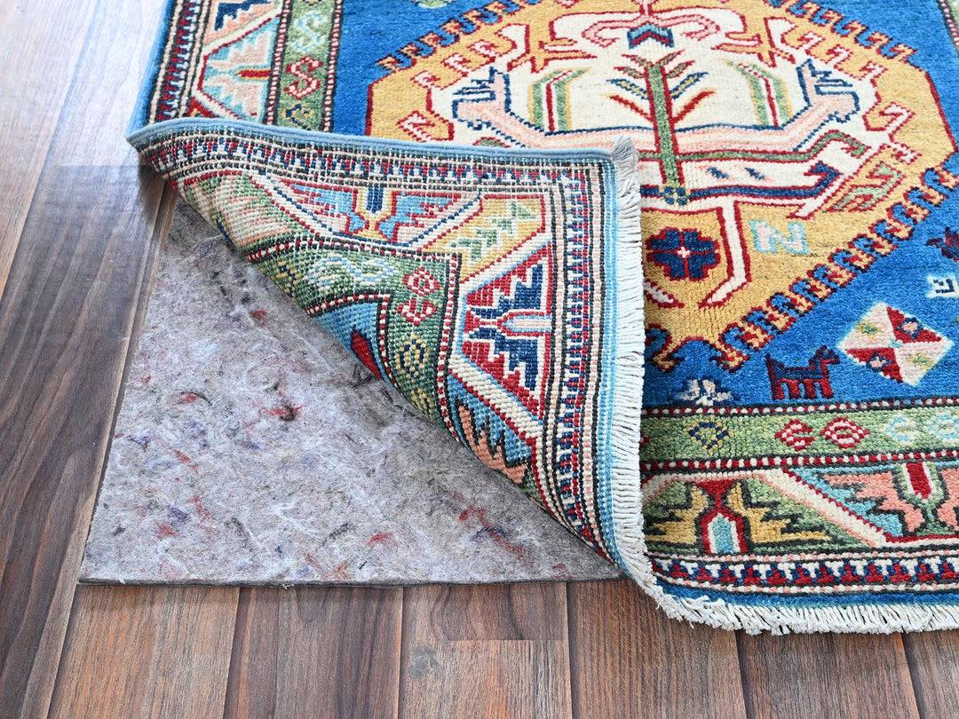 2'9" x 8'2" New Hand Knotted Blue Wool Runner Oriental Rug - MOA102461