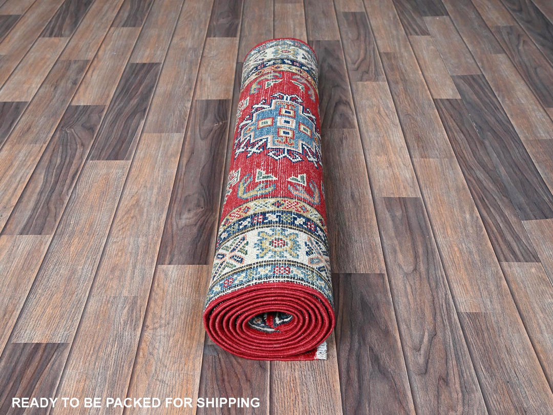 2'8" x 8'2" New Hand Knotted Red Wool Runner Oriental Rug - MOA102462