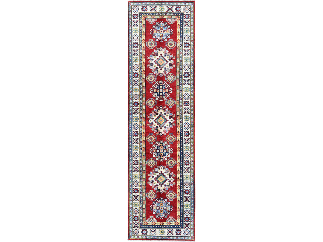 2'8" x 9'6" New Hand Knotted Red Wool Runner Oriental Rug - MOA102463