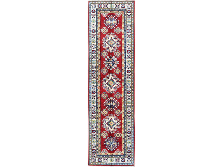 2'8" x 9'6" New Hand Knotted Red Wool Runner Oriental Rug - MOA102463
