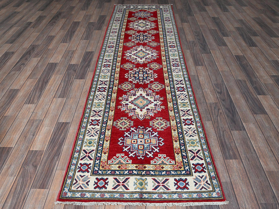 2'8" x 9'6" New Hand Knotted Red Wool Runner Oriental Rug - MOA102463