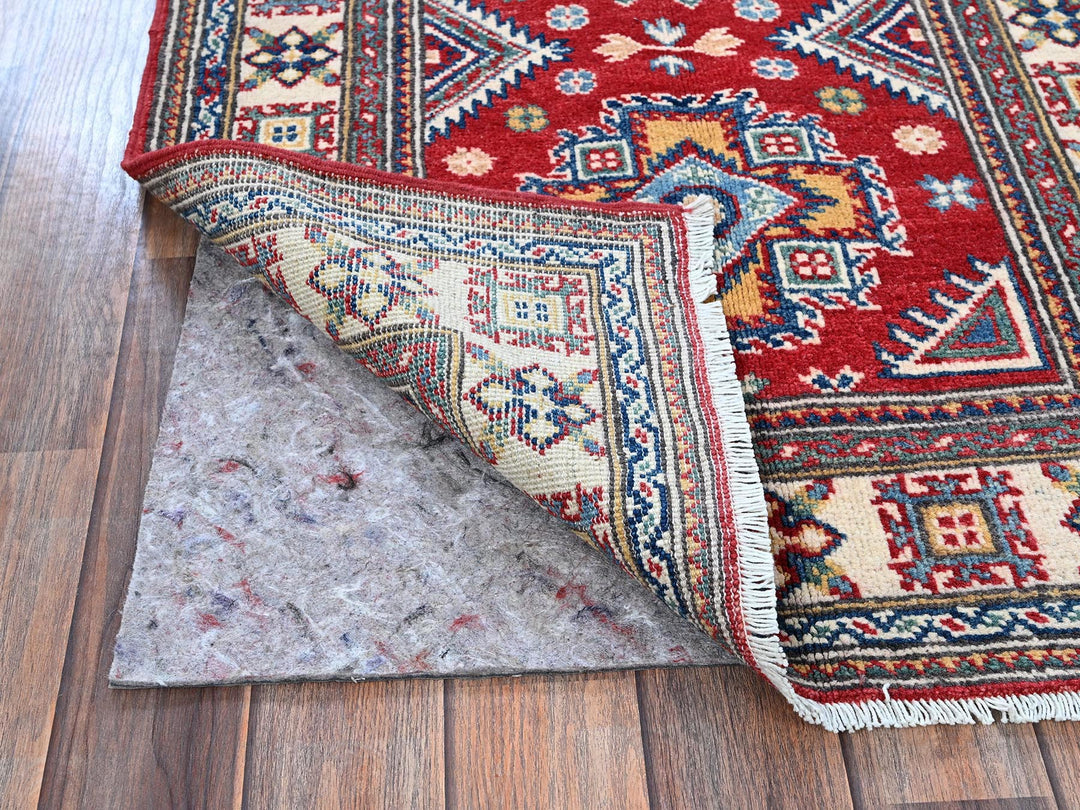 2'6" x 7'9" New Hand Knotted Red Wool Runner Oriental Rug - MOA102464