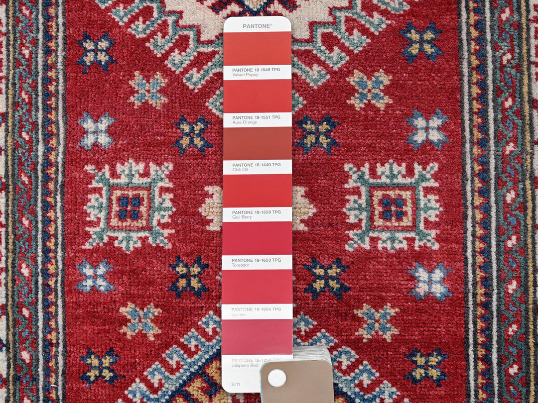 2'6" x 7'9" New Hand Knotted Red Wool Runner Oriental Rug - MOA102464