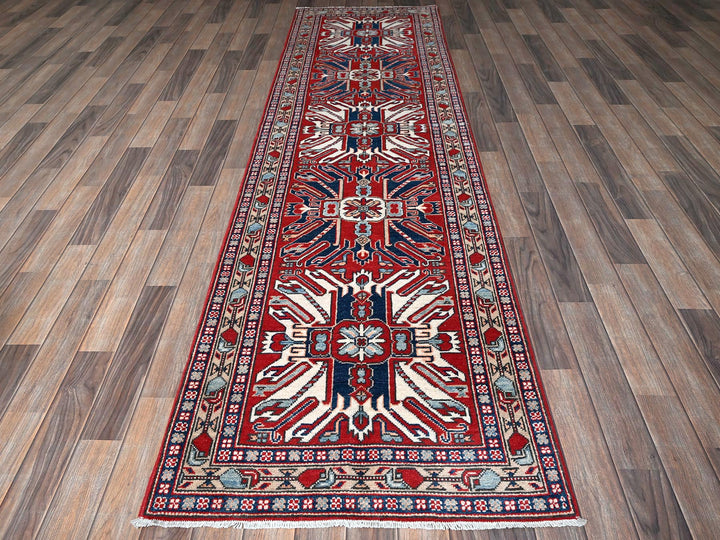 2'9" x 9'10" New Hand Knotted Red Wool Runner Oriental Rug - MOA102466