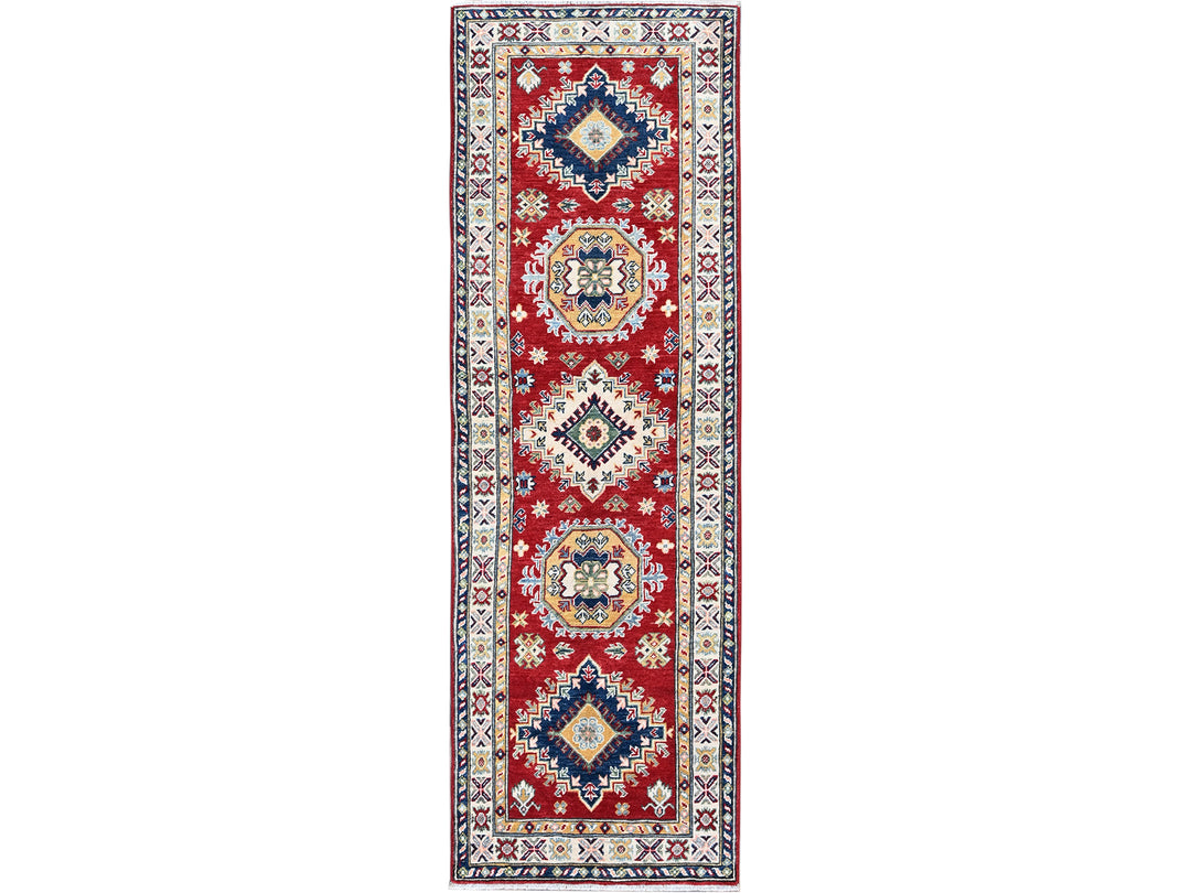 2'7" x 8'1" New Hand Knotted Red Wool Runner Oriental Rug - MOA102468