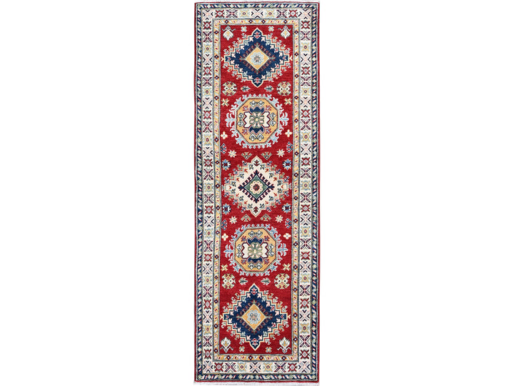 2'7" x 8'1" New Hand Knotted Red Wool Runner Oriental Rug - MOA102468