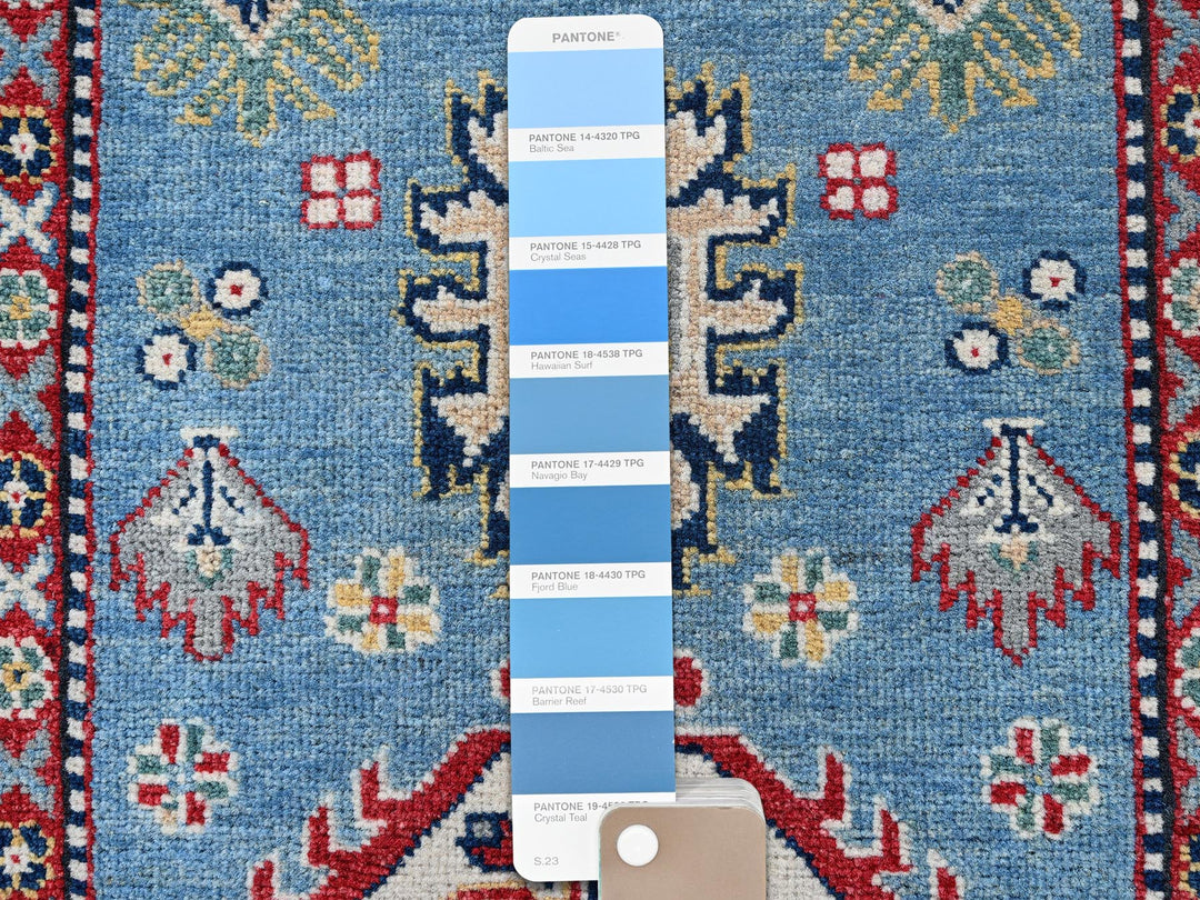 2'8" x 6'8" New Hand Knotted Blue Wool Runner Oriental Rug - MOA102469