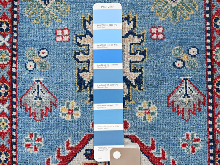2'8" x 6'8" New Hand Knotted Blue Wool Runner Oriental Rug - MOA102469