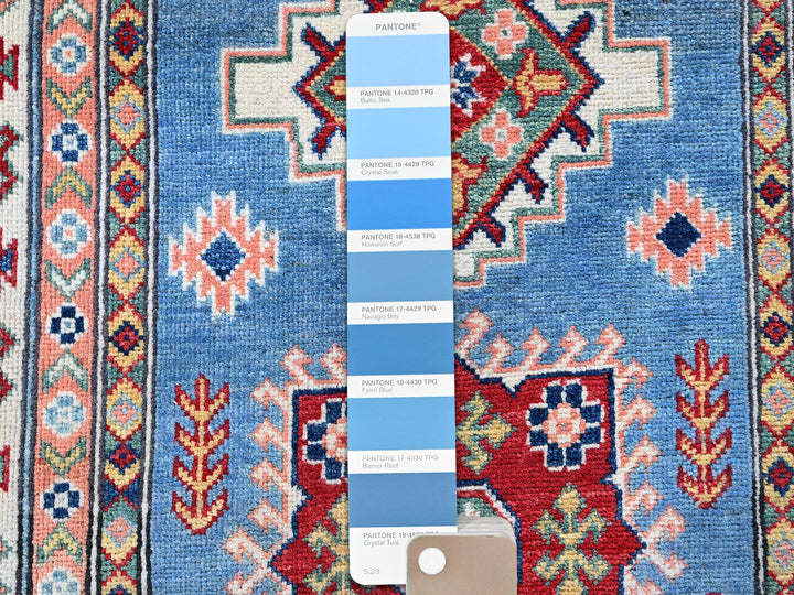 3'4" x 19'6" New Hand Knotted Blue Wool Runner Oriental Rug - MOA102471
