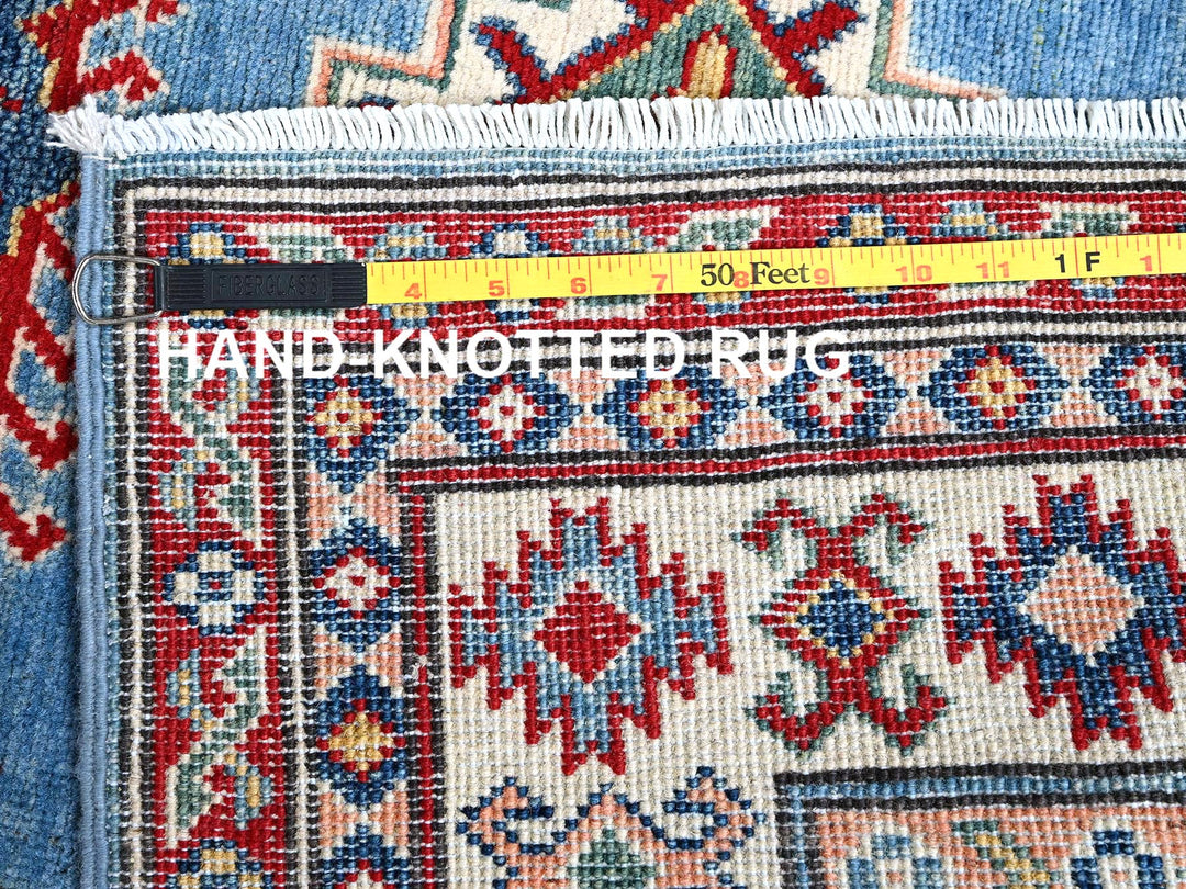 3'4" x 19'6" New Hand Knotted Blue Wool Runner Oriental Rug - MOA102471