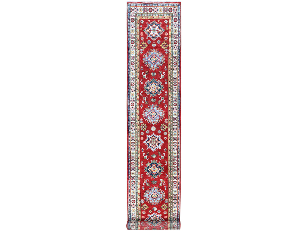 2'9" x 16'5" New Hand Knotted Red Wool Runner Oriental Rug - MOA102473