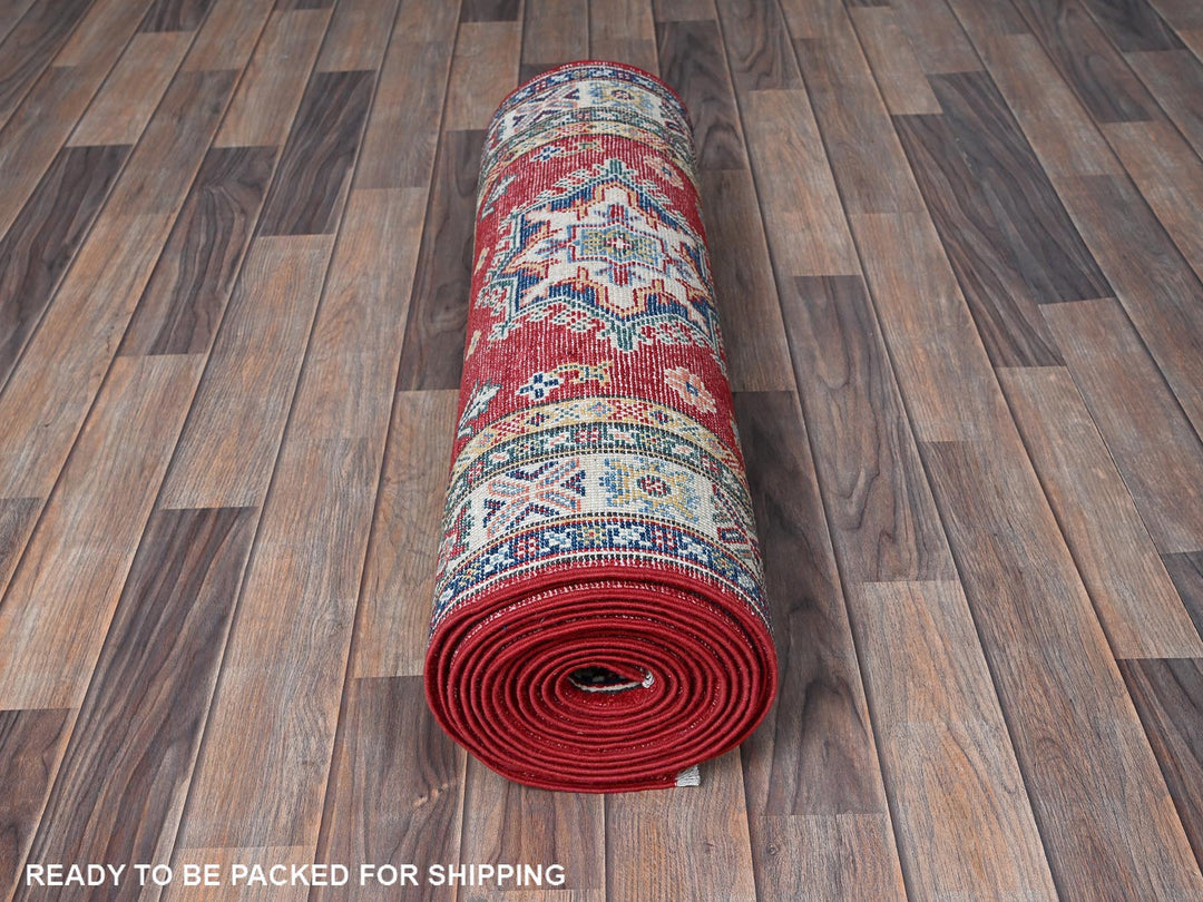 2'9" x 16'5" New Hand Knotted Red Wool Runner Oriental Rug - MOA102473