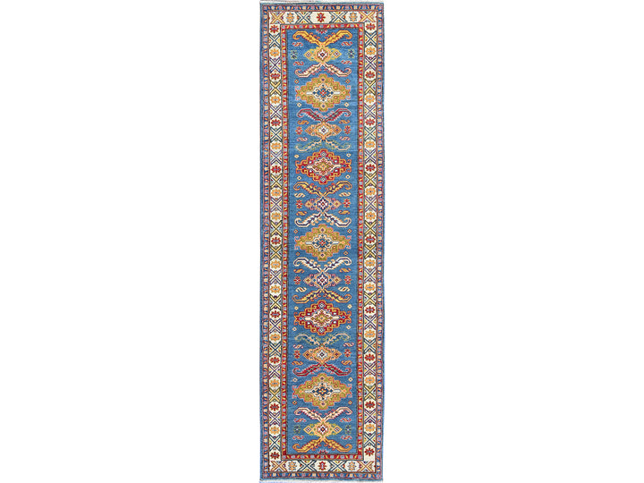 2'9" x 11'2" New Hand Knotted Blue Wool Runner Oriental Rug - MOA102475