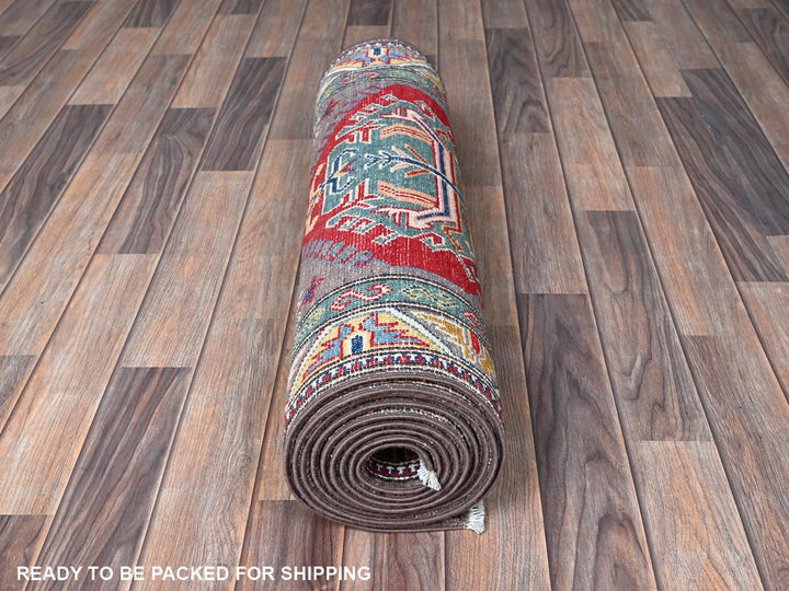 2'8" x 12'0" New Hand Knotted Grey Wool Runner Oriental Rug - MOA102477
