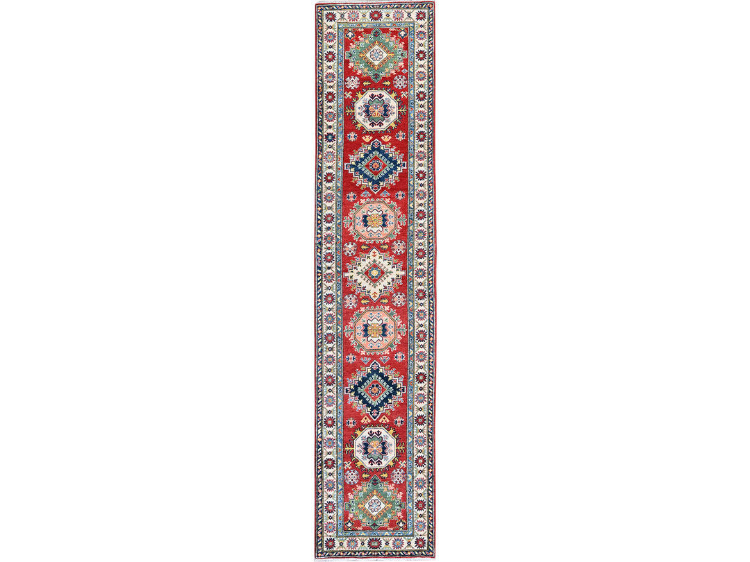 2'7" x 12'7" New Hand Knotted Red Wool Runner Oriental Rug - MOA102479