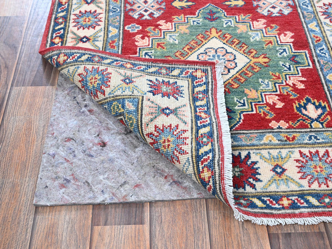 2'7" x 12'7" New Hand Knotted Red Wool Runner Oriental Rug - MOA102479