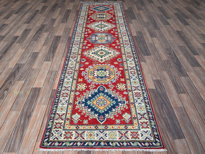 2'9" x 9'6" New Hand Knotted Red Wool Runner Oriental Rug - MOA102480