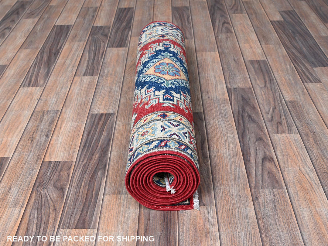 2'7" x 10'0" New Hand Knotted Red Wool Runner Oriental Rug - MOA102481