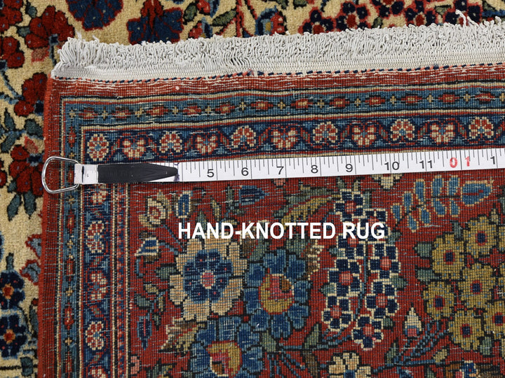 4'4" x 6'9" Vintage Hand Knotted Beige Wool Rectangle Oriental Rug - MOA10248698