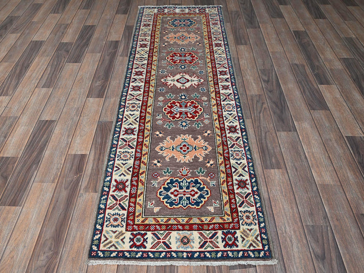 2'0" x 6'5" New Hand Knotted Grey Wool Runner Oriental Rug - MOA102486