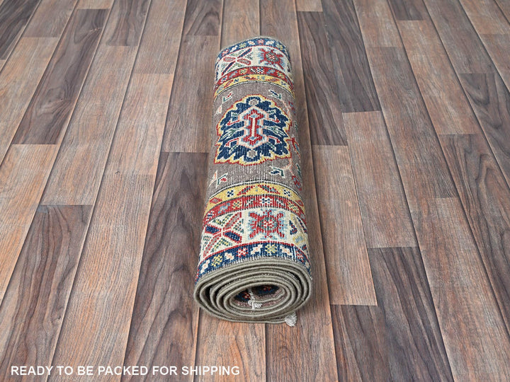 2'0" x 6'5" New Hand Knotted Grey Wool Runner Oriental Rug - MOA102486