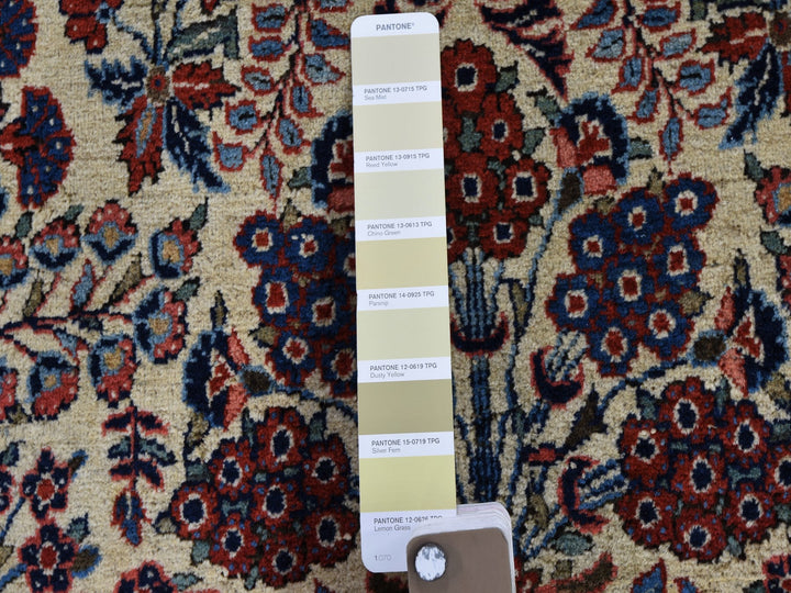 4'4" x 6'9" Vintage Hand Knotted Beige Wool Rectangle Oriental Rug - MOA10248701
