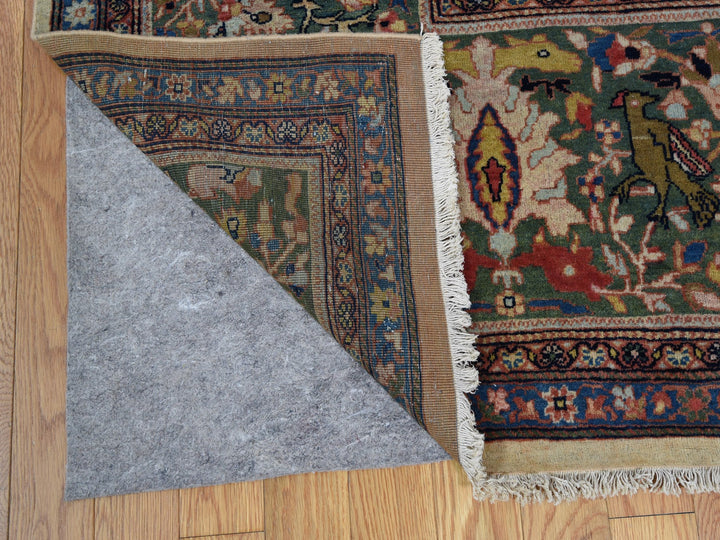 12'2" x 18'8" Vintage Hand Knotted Ivory Wool Rectangle Oriental Rug - MOA10248703