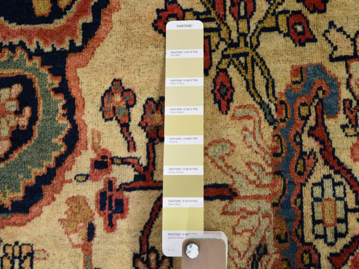 12'2" x 18'8" Vintage Hand Knotted Ivory Wool Rectangle Oriental Rug - MOA10248703