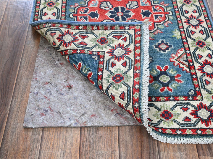 2'1" x 6'1" New Hand Knotted Blue Wool Runner Oriental Rug - MOA102487