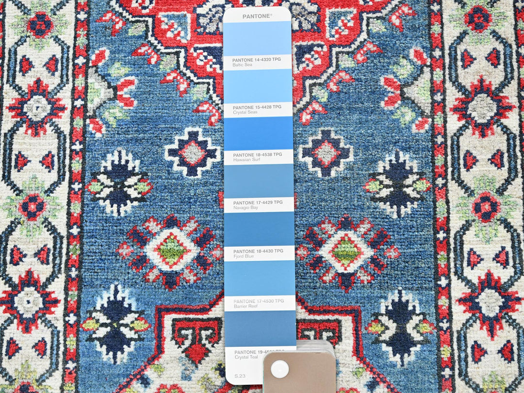 2'1" x 6'1" New Hand Knotted Blue Wool Runner Oriental Rug - MOA102487
