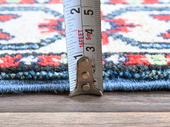 2'1" x 6'1" New Hand Knotted Blue Wool Runner Oriental Rug - MOA102487