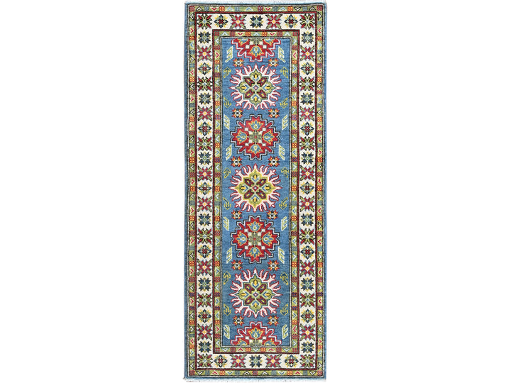 2'3" x 6'0" New Hand Knotted Blue Wool Runner Oriental Rug - MOA102488